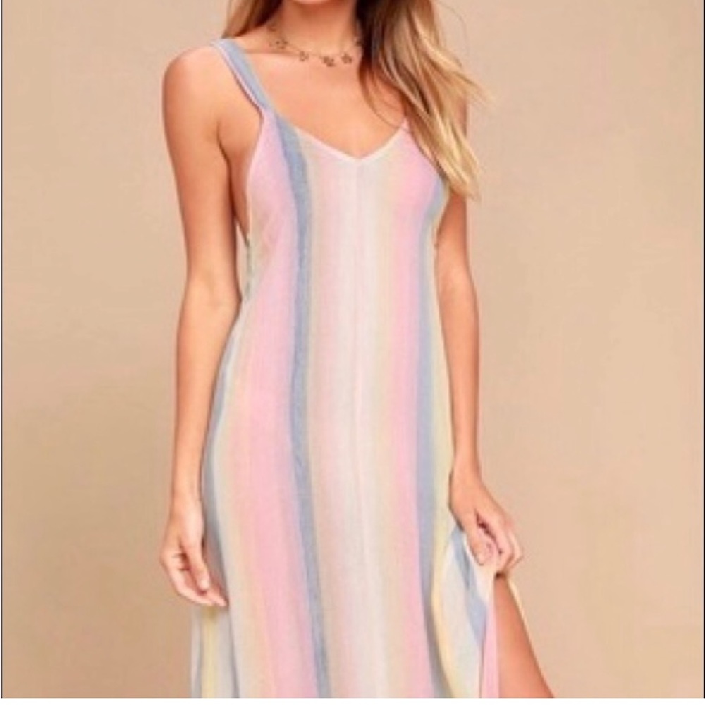 Billabong Pastel Rainbow Maxi Dress XS